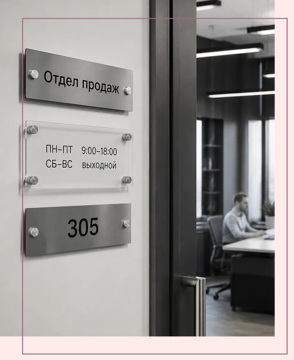 Офисные таблички на дверь в Прохладном по цене от 5308 р. | Аванза-Прх